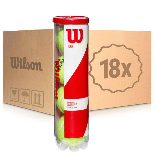 Wilson Team W Practice 18 Tubes De 4 En Carton -Wilson Soldes 0157800000 000